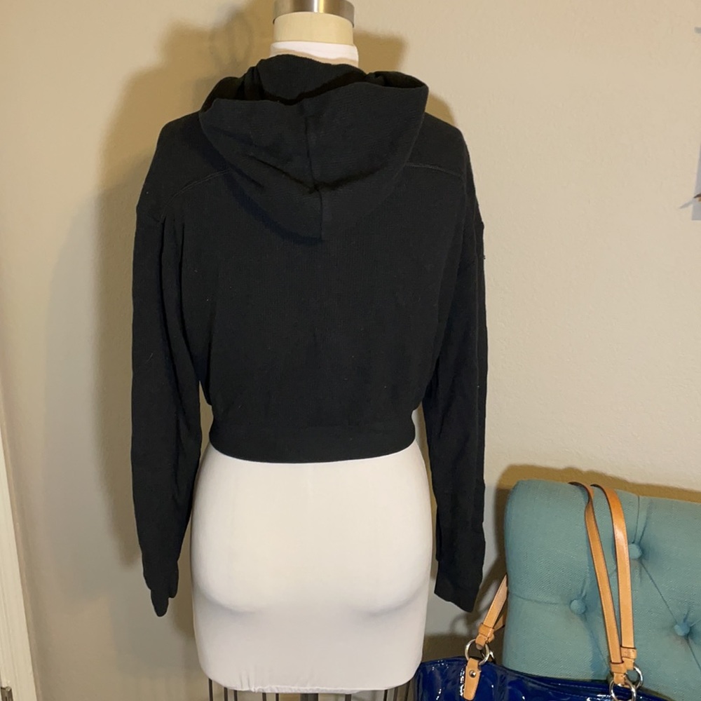 SOLD - NWOT Skims Black Waffle Knit Zip Up Hoodie Sz S - Picture 7 of 16